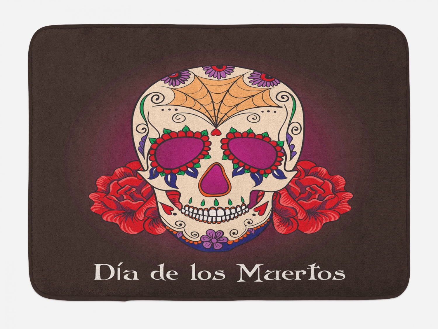 Day Of The Dead Bath Mat, Dia de Los Muertos Quote Spanish Skull Dead