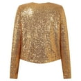 thumbnail image 5 of UJNDER Women's Fashion Solid Sequined Short Casual Coat Cardigan Top for Party Fall Outfits and Glamour Gold XXL, 5 of 9