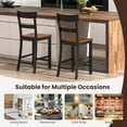 thumbnail image 6 of Costway Wooden Bar Stool Set of 4 Bar Chairs with LVL Rubber Wood Frame, Backrest, Footrest Black, 6 of 10