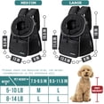 thumbnail image 3 of Mochila frontal para perros PetaMi, ajustable, negra, 6,8 kg, 3 of 7