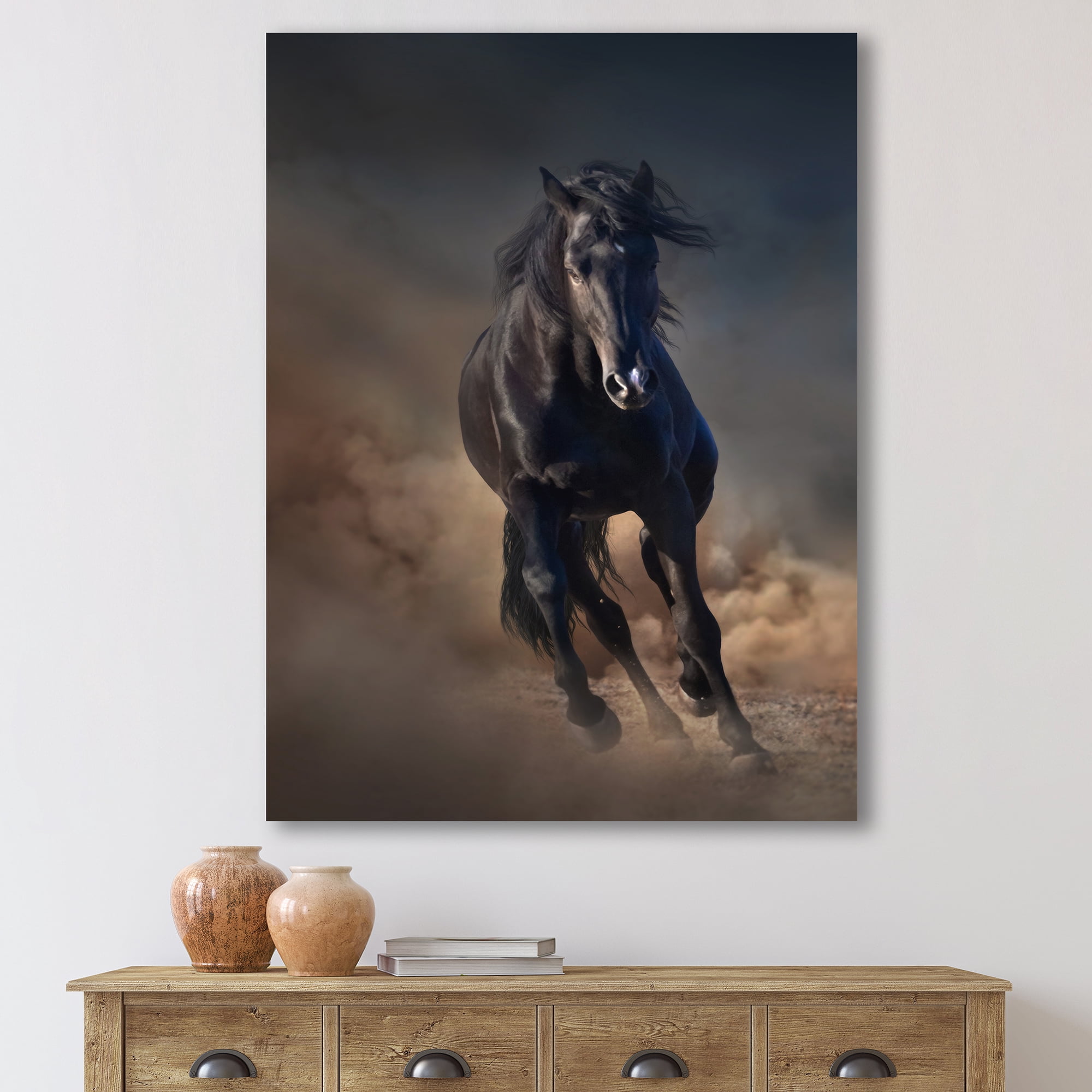 Designart ' Close Up Of Thoroughbred Nonius Stallion Horse I ' Farmhouse Canvas Wall Art Print