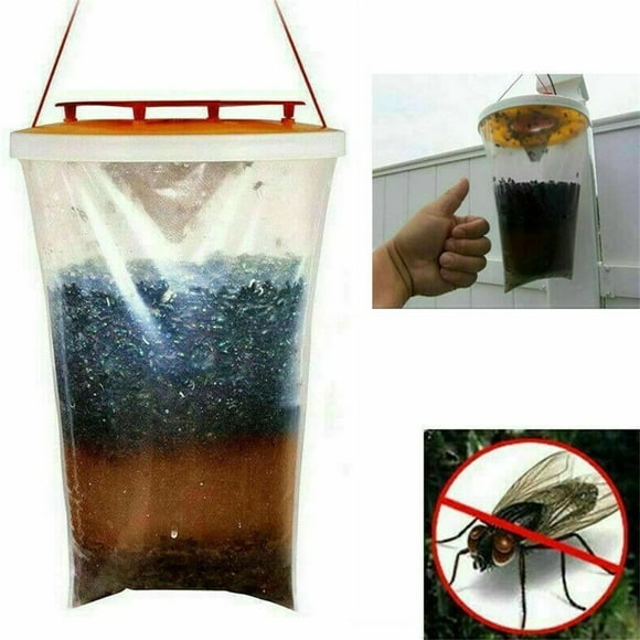 Daily Qaailabf Trap Outdoor Hanging Fly Catcher,Disposable Ranch Trap Catcher Bag With Fly Bait,Fly Repellent For Outdoor Garden, Farm, Horse Barn