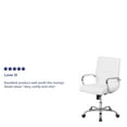 thumbnail image 5 of Flash Furniture Whitney Ergonomic LeatherSoft Swivel Mid-Back Executive Office Chairs White, 5 of 9