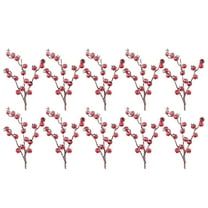 10 Pack Artificial Red Berry Stems with Ice Snow, 10.2 Inch Long Pomegranate Berry Picks for Christmas Crafts, Wedding Decor, Wreath Making, Garland, and Festive Centerpieces