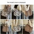thumbnail image 6 of Leopard Print Large-Capacity Canvas Tote Bag, Stylish & Versatile for Daily Commute & Shopping, Brown Canvas with Leopard Print, Women's Ba, 6 of 7