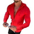 thumbnail image 1 of Camiseta Con Capucha Con Cordón A Cuadros Patrón De Puntos Slim Manga Larga Fasionable Tops Para Hombres Rojo L, 1 of 6