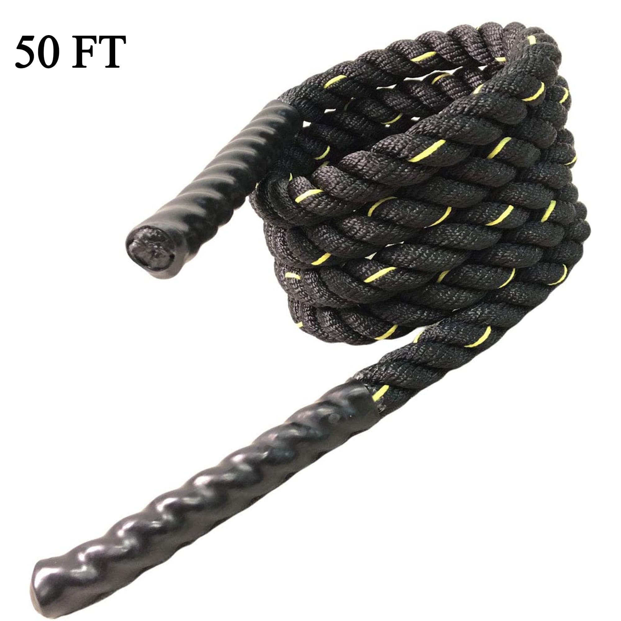 Gym Battle Rope - Fitness Equipment with Carabiner Eyehook for Physical ...