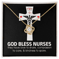thumbnail image 4 of God Bless Nurses Healthcare Medical Worker Nurse Appreciation Infinity Knot Necklace Message Card, 4 of 7