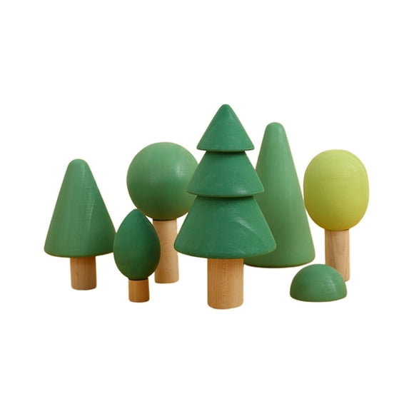 KAKOWELY 1 Ensemble de Blocs de Construction en Bois Arbre Jouet Éducatif Blocs Empilables Forêt, 5.51x"X2.76"X2.76 Pouces