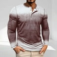thumbnail image 2 of Men's Lightweight Long Sleeve Workout Shirt Henley Tee Tops Casual Slim Fitted Gradient Color Tshirts (XL, Red), 2 of 7