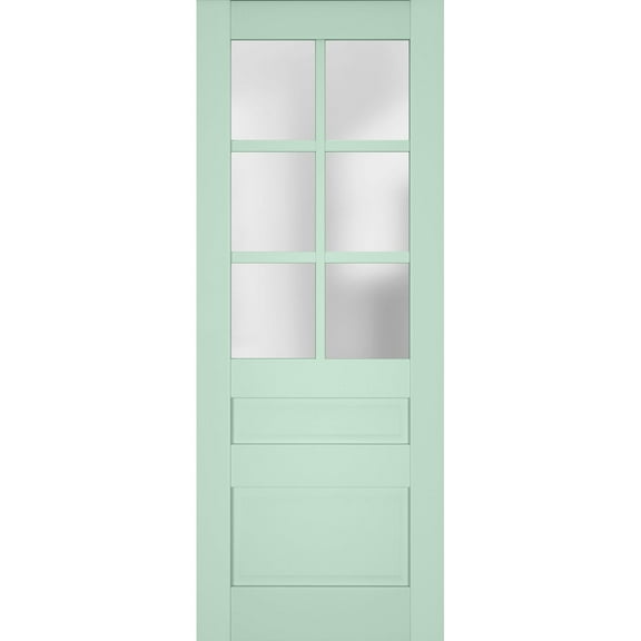 Slab Barn Door Panel Frosted Glass | Veregio 7339 Oliva | Sturdy Finished Doors | Pocket Closet Sliding-36" x 84"