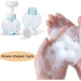 thumbnail image 3 of Dispensador de espuma en forma de flor, 2 uds., dispensador de espuma para baño, dispensador de jabón de flores recargable, transparente para cocina, baño, viaje, azul, rosa, 300ml, 3 of 5