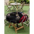 thumbnail image 5 of Outdoor Tablecloth with Umbrella Hole Zipper Anniversary Round Tablecloth 60" Waterproof Outside Table Cloth Black Dog Pet USA Flag Rustic Patriotic Patio Table Cover Tablecloths for Picnic Party, 5 of 8