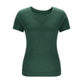 thumbnail image 6 of Kcolen Women Blouses for Work Summer Solid Color Short Sleeve T-Shirts V Neck Comfortable Pullovers Loose Fit Summer Outfits Clothes for Women, 6 of 6
