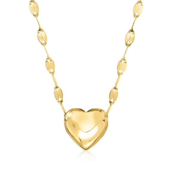 Pure Collection by Ross-Simons Italian 14kt Yellow Gold Heart Lumachina-Chain Necklace, Women's, Adult