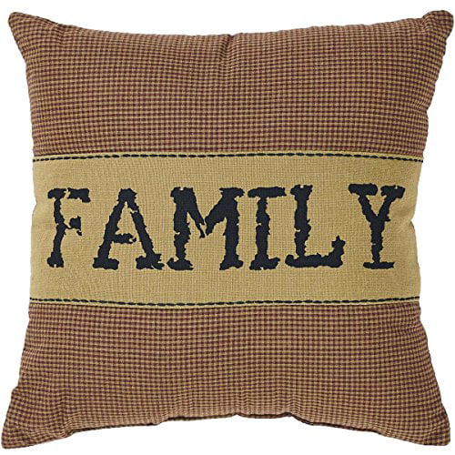 VHC Brands Primitive 16/"x16/" Pillow Red Heritage Farms Cotton Bedroom Decor
