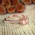thumbnail image 5 of 1.50 Carat Peach Pink Real Morganite (emerald cut Real Morganite) and Man made diamond moissanite Engagement Ring Sterling Silver with 18k Gold Plating, 5 of 5