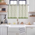 thumbnail image 2 of Green Floral Kitchen Curtains Window Panels, Spring Flowers Insulated Window Treatment Curtain, Grommet Curtains for Bedroom/Living Room/Bathroom, 2 Piece 42"Wx45"L, 2 of 8