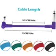 thumbnail image 2 of Guitar Effect Pedal Cables Instrument Patch Cord 15cm 1/4 Inch Right Angle TS Plug PVC Jacket, 6pcs/pack, 2 of 4