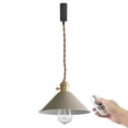 thumbnail image 1 of FSLiving Adjustable Wire Length H-Type Track Hanging Light Remote Control Macaron Khaki Metal Pendant Light Fixture Retro Industrial Lamp Dimmable&Color Changing&Timing for Bar Kitchen Sink - 1 Pack, 1 of 7