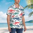 thumbnail image 3 of Disketp Hawaiian Shirts For Men,Colorful Shark Print Mens Casual Short Sleeve Button Down Shirts Beach Shirt, 3 of 7