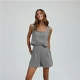 thumbnail image 7 of Mohiass Womens 2 Piece Outfits Linen Matching Sets Sleeveless Crop Tank Tops and High Waist Lounge Shorts with Pockets Light Gray M, 7 of 7