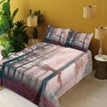 thumbnail image 3 of Ambesonne Forest Fitted & Top Sheet Set with Shams, Autumn Fall Nature Woods, Brown Grey and Red, 3 of 7