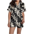 thumbnail image 4 of Miqool Pajamas for Women Printed Pjs Short Set 2 Piece Button Up Soft Lounge Sets Short Sleeve Lightweight Sleepwear S-XXL, 4 of 7