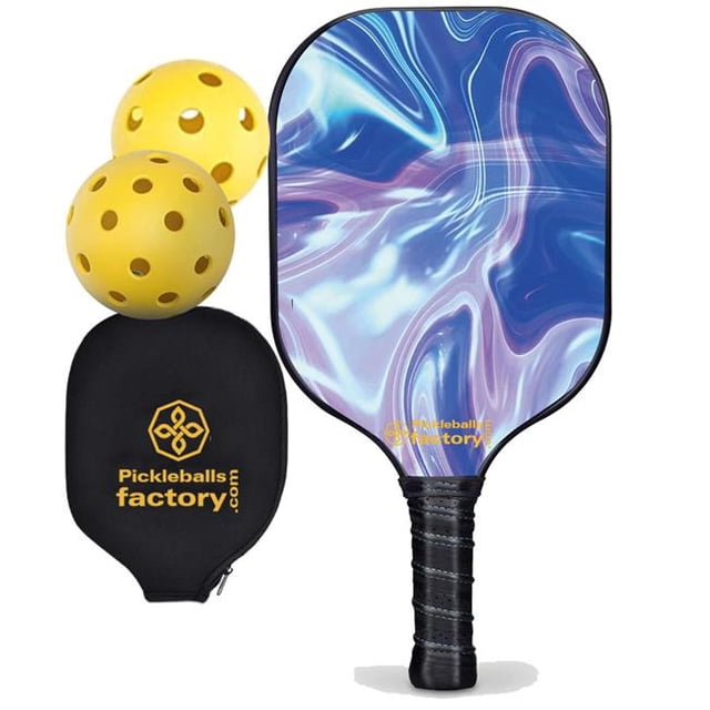 Pickleball Factory PB00031-10-C Usapa Pickleball Paddles - Blue Ripples Pickleball Rackets Near Me, Professional Pickleball Players Pickleball Spin, Carbonfiber Graphite