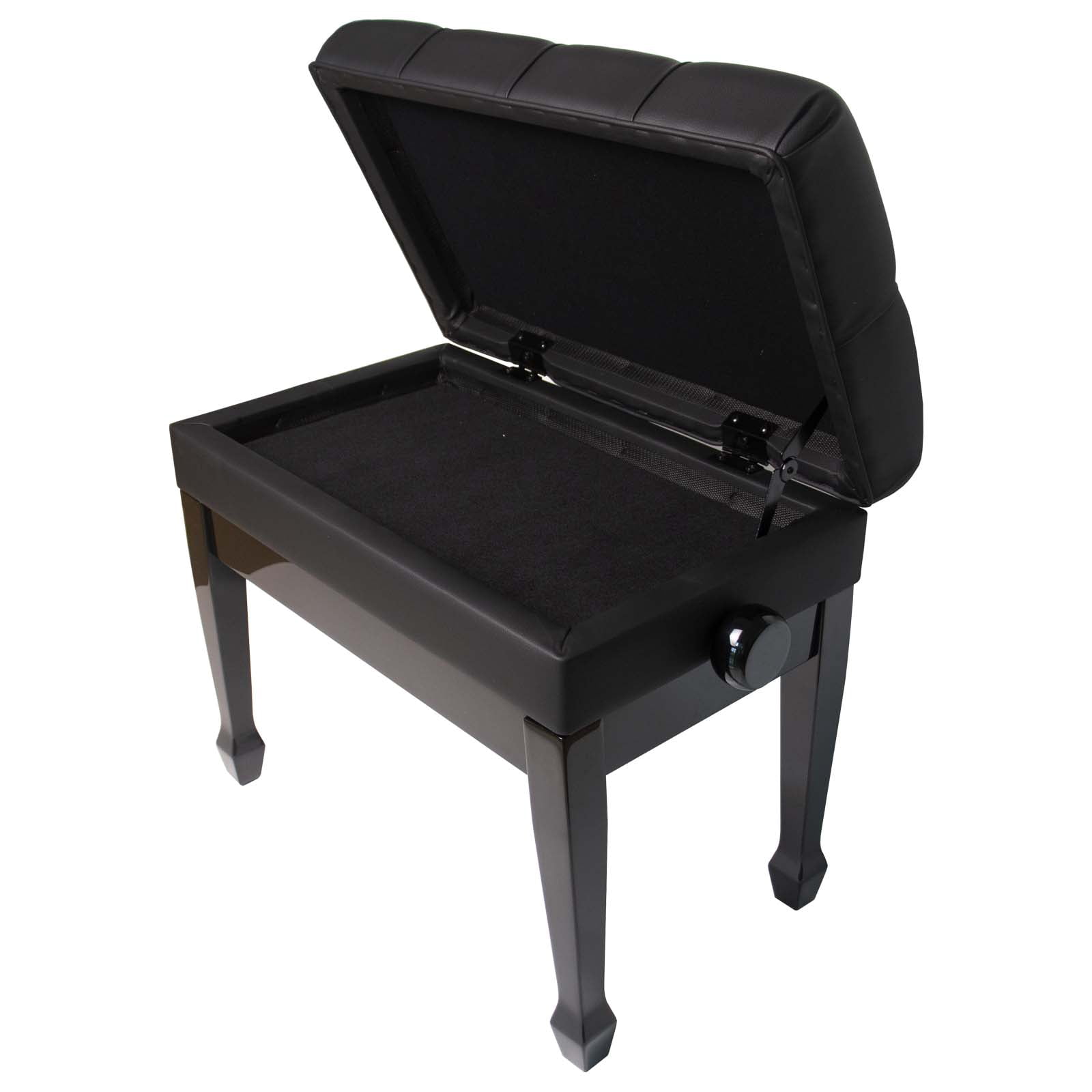 Adjustable Piano Bench Stool -  High-Gloss, Storage for Sheet Music, Imported Wood
