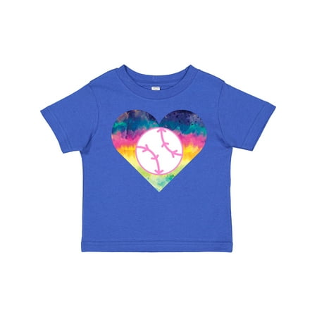 

Inktastic Softball Player TieDye Heart Girls Gift Toddler Toddler Girl T-Shirt