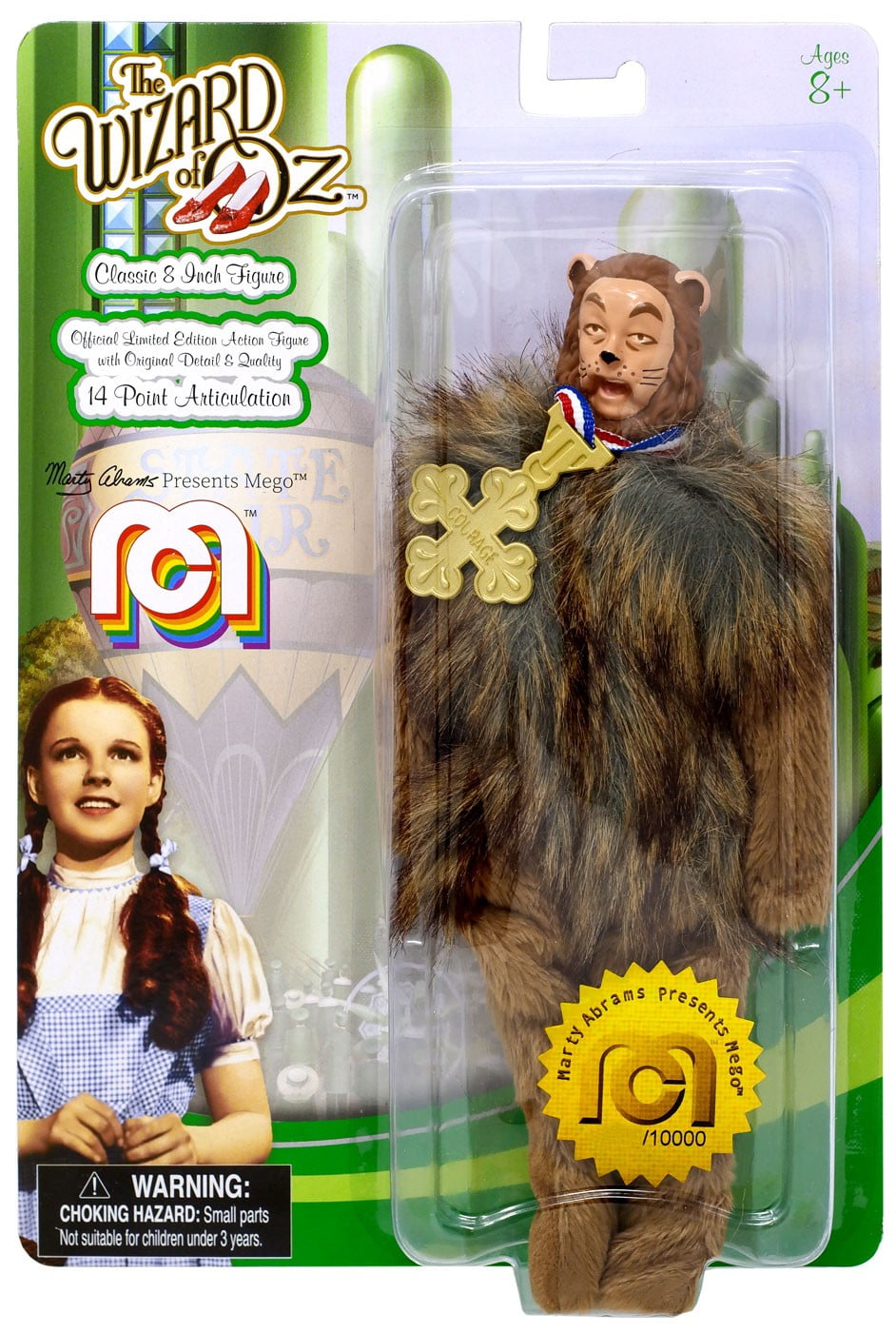 Vintage Mego Wizard of Oz Cowardly Lion Figure In Original Box with Medal 