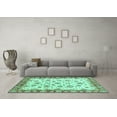 thumbnail image 3 of Ahgly Company Machine Washable Indoor Rectangle Abstract Turquoise Blue Modern Area Rugs, 8' x 12', 3 of 4