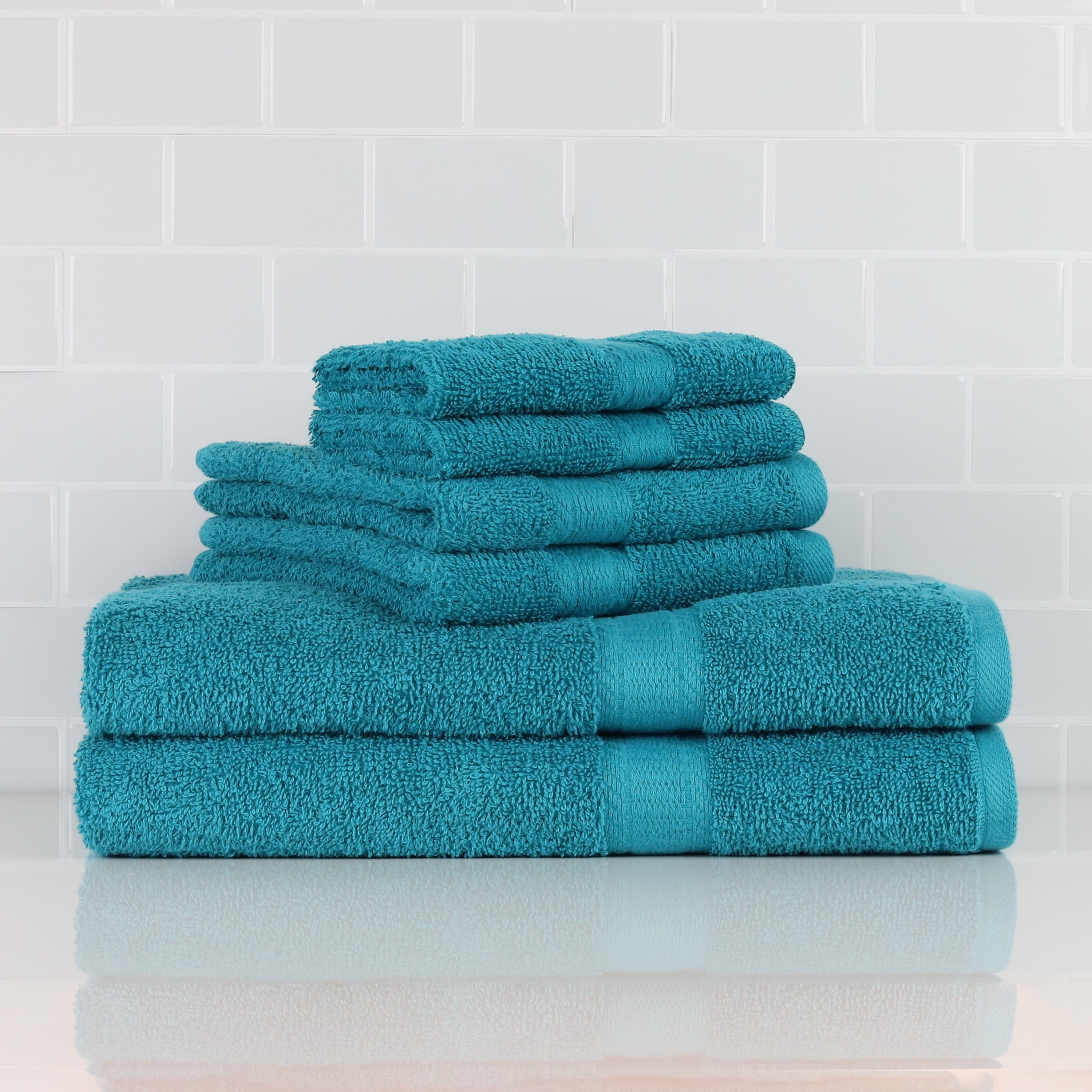 Mainstays Basic Solid 18-Piece Bath Towel Set Collection, School Grey