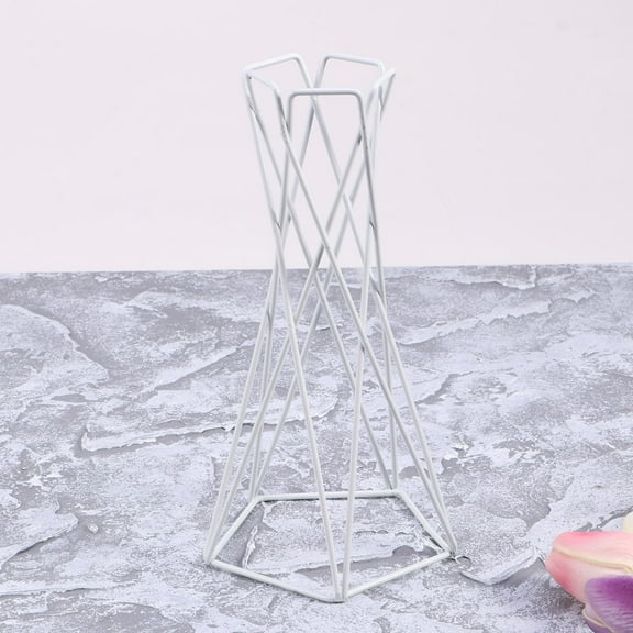 LULULION 2Pcs White Metal Air Plant Holder Sturdy Stand for Tilsia Desktop Plant Display