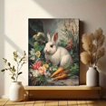 thumbnail image 6 of UXIEQU White Rabbit Carrots Floral Canvas Wall Art 15.75x11.81 Inches, 6 of 8