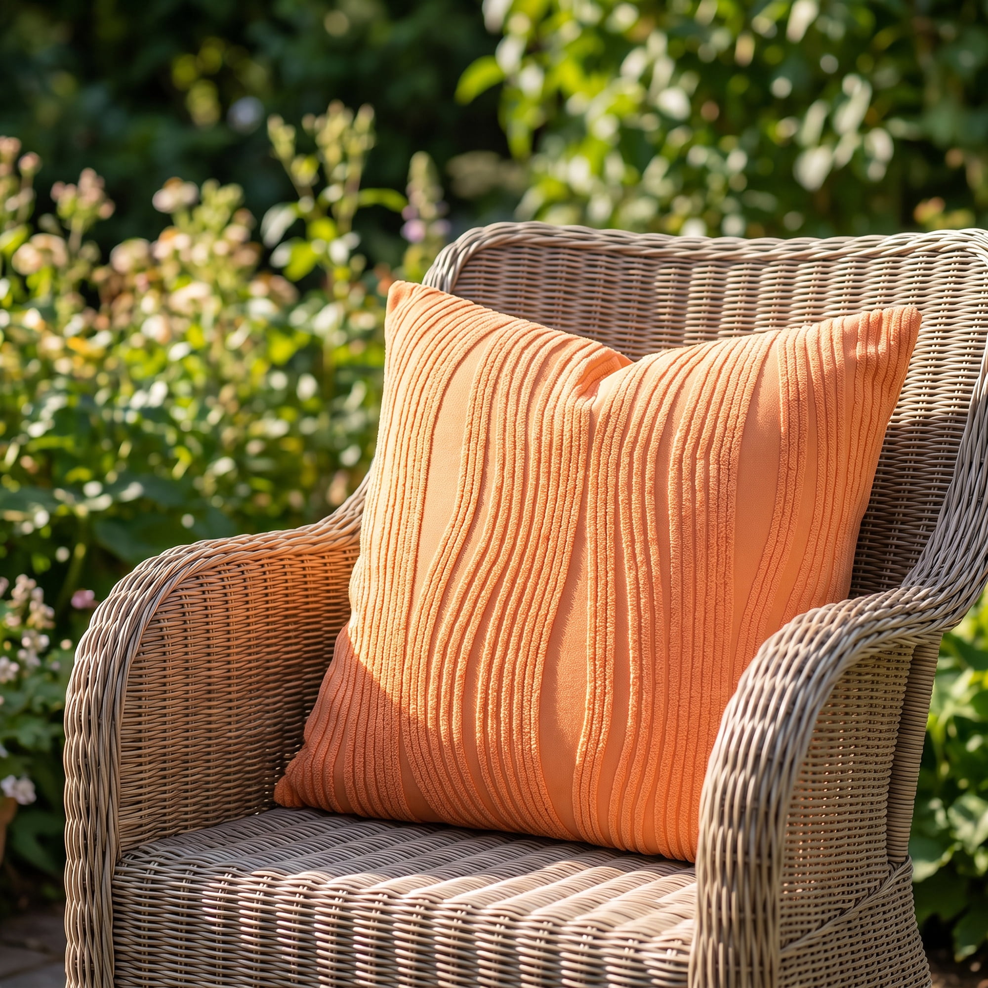 Unique Bargains 2Pcs Wave Textured Pillow Cover Jacquard Cushion Cases Orange 18"x18"