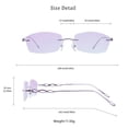 thumbnail image 5 of LifeArt Pure Titanium Frame Glasses/Blue Light Blocking Reading Glasses, Reduce Eyestrain, Stylish for Men and Women(Purple,+3.00 Magnification), 5 of 5