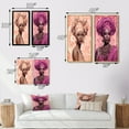 thumbnail image 4 of Designart "Vogue-inspired Retro Glamour African American Beauty I" African American Woman Framed Wall Art Set Of 2 - Glam Pink Gallery Wall Frame Set For Home Decor, 4 of 6