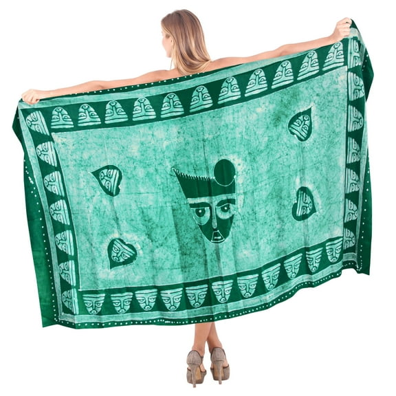 HAPPY BAY Women's Beach Wrap Bikini Swimwear Swim Cover up Skirt Bathing suit Summer Wraps Beachwear Sarong Coverups Swimsuits for Women One Size Green_N986