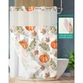 thumbnail image 2 of No Hook Shower Curtain with Snap in Liner, Pumpkin Leaves Fall Harvest Hotel Shower Curtains for Bathroom, Washable Shower Curtain Liner Set with Mesh Top Window, 48"x72", 2 of 6