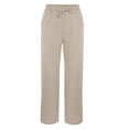 thumbnail image 4 of Women's Casual Linen Pants - High Waist with Side Pockets - Spring/Summer Long Pants, 4 of 4