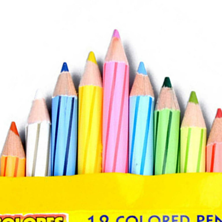 12pcs High Concentration Colored Filling Colorful Mini Kids Drawing Pencils Multi-Color Wood