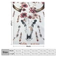 thumbnail image 4 of Qinduosi Bull Skull Throw Blanket Women Boho Floral Blanket Bohemian Fleece Blanket for Bed Couch Chair Decor Exotic Fuzzy Blanket SoftKing, 4 of 6
