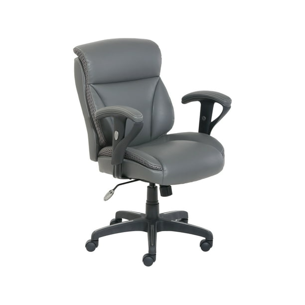 Dormeo C200 Leather Task Chair, Slate Gray 60006 - Walmart ...