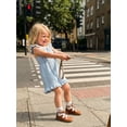 thumbnail image 6 of BemeyourBBs Kids Toddler Baby Girls Waffle Knit Romper Overalls Shorts Cute Infant Baby Girl Summer Clothes Solid Color Flying Sleeve Square Bow Front Ruffled Flared Jumpsuit, 6 of 9