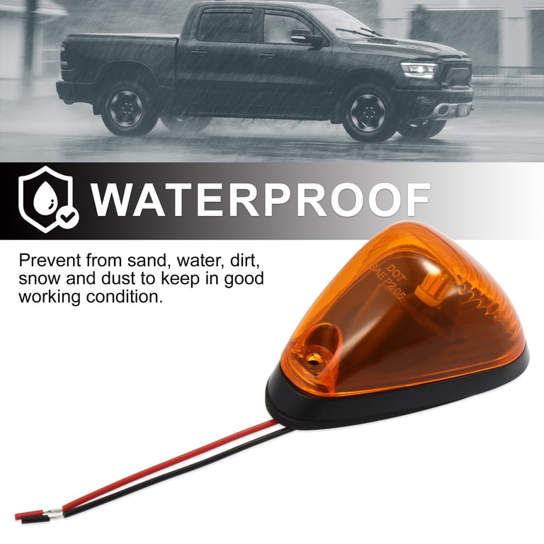 X AUTOHAUX 5pcs Top Cab Marker Light Roof Running Lamps Yellow Covers