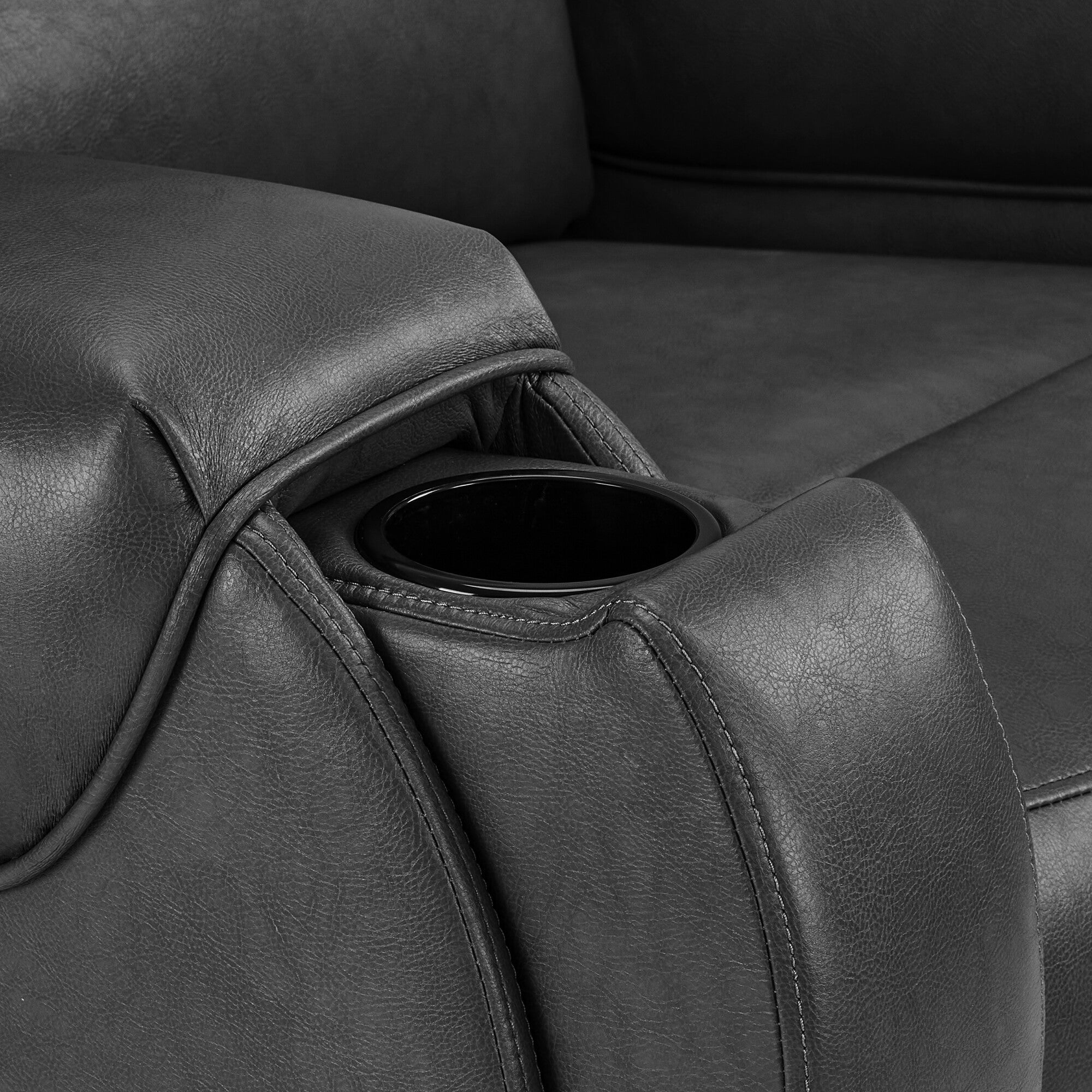 MCombo 27‘’ Extra Wide Oversized Power Recliner Chair for Big Tall Adults, Faux Leather, Dark Grey