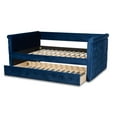thumbnail image 5 of Bowery Hill Mid-Century Velvet Queen Daybed with Trundle in Blue, 5 of 11