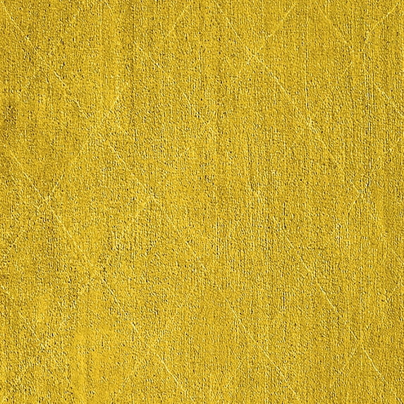 Ahgly Company Machine Washable Indoor Square Solid Yellow Modern Area Rugs, 5' Square